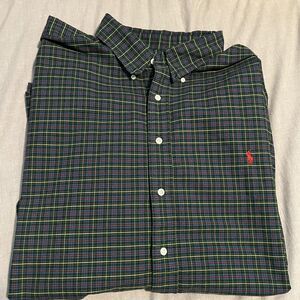 Polo Ralph Lauren Button Down Shirt Mens Large Plaid Long Sleeve Heavy Cotton